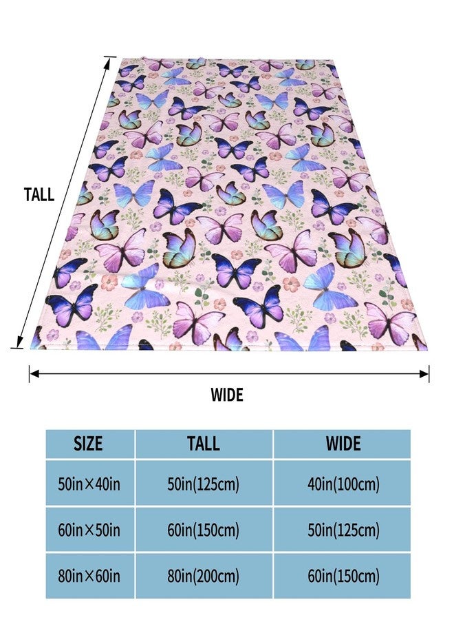 Nmbvcxz Butterflies Butterfly Throw Blanket Soft Warm Flannel Fleece Bed Blanket Gift for Men Women Girls Boys Chair Couch car 50"x40" - Image 4